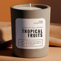 Stickers Étiquette minimaliste à bougie blanche et