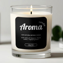 Stickers Étiquette minimaliste à bougie noire et b