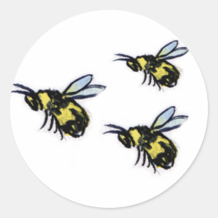Stickers Étiquette Peinture des abeilles de miel