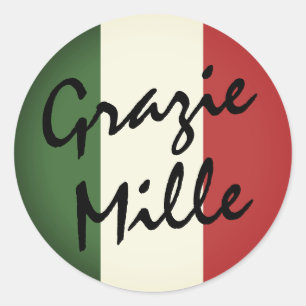 Stickers Étiquette rond italien Grazie Mille
