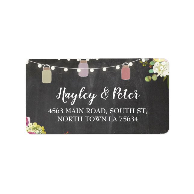Stickers Étiquette Rustic Jars Chalk Adresse (Devant)