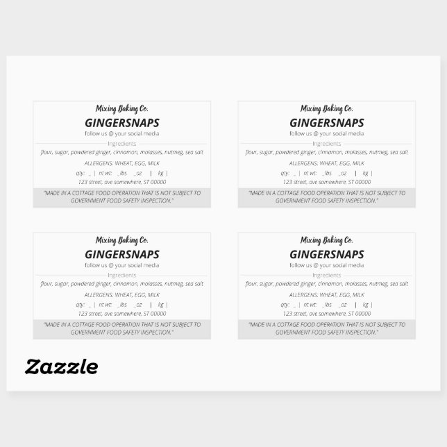 Stickers Étiquette Simple Cottage Law (Feuille)