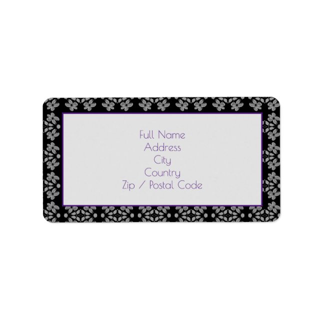 Stickers Étiquettes de adresse gris et violet (Devant)