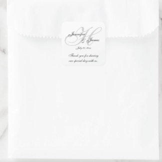 Stickers Étiquettes de Merci Mariage Monogram H