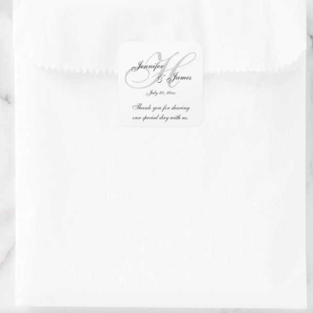 Stickers Étiquettes de Merci Mariage Monogram H (Créateur téléchargé)