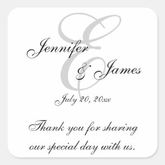 Stickers Étiquettes de Merci Monogram E Mariage
