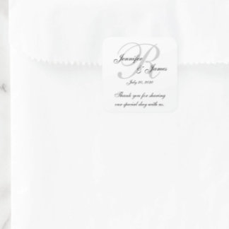 Stickers Étiquettes de Merci Monogram Mariage