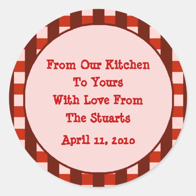 Stickers Étiquettes en canne rouge À damiers front (Devant)