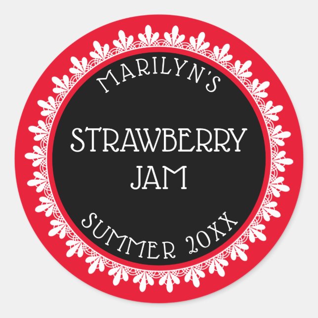 Stickers Étiquettes en canne rouge, noir et blanc (Devant)