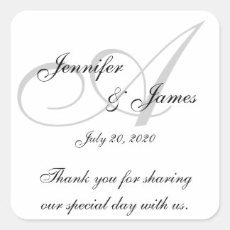 Stickers Étiquettes Monogrammes Un Merci Mariage