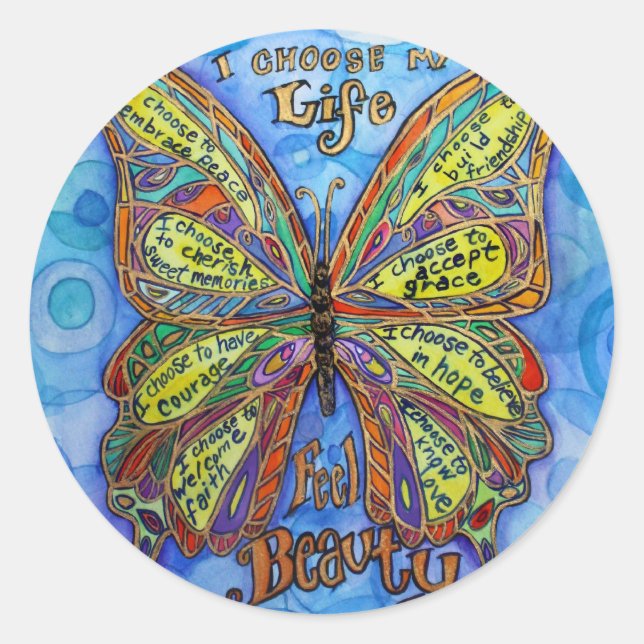 Stickers Étiquettes pour le soutien aux papillons  (Devant)