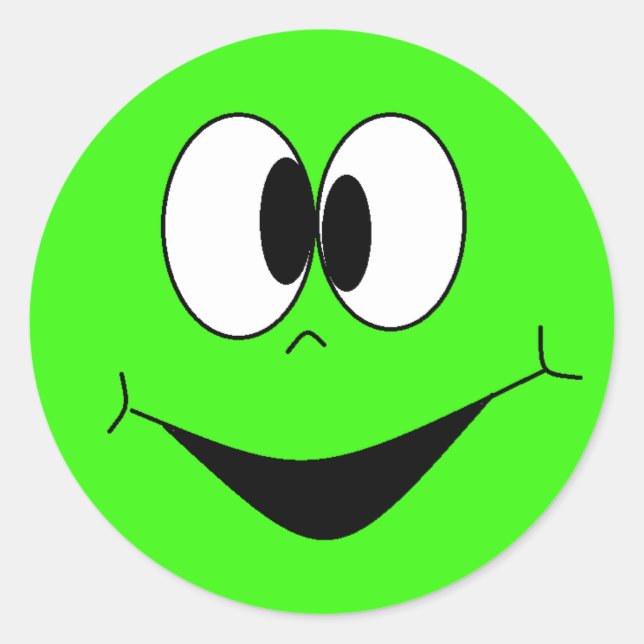 Stickers Face Lime Green Silly Googlie Eyes (Devant)