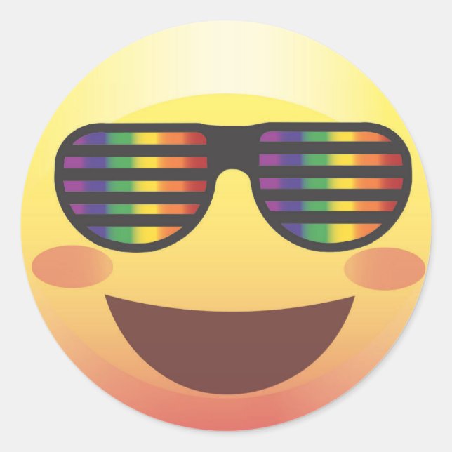 Stickers Face Rainbow Party Shades Emoji (Devant)