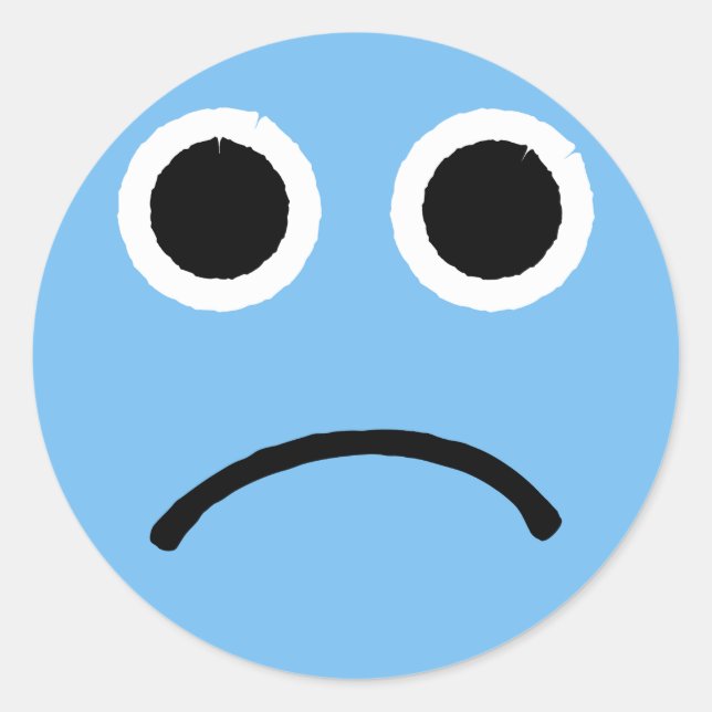 Stickers face triste Emoticon de la grenouille ble (Devant)