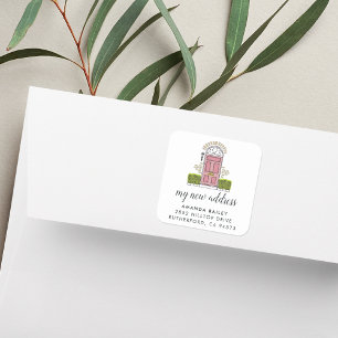 Stickers Faire-part de déplacement de porte rose