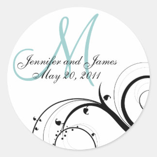 Stickers Faire-part de mariage Monogramme