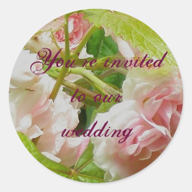 Stickers Faire-part de mariage Roses Roses Roses R (Devant)