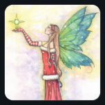 Stickers Fairy Christmas par Molly Harrison<br><div class="desc">"Fée de Noël" © Molly Harrison 2012 www.mollyharrisonart.com D'après mon illustration originale de l'aquarelle et de l'encre.</div>