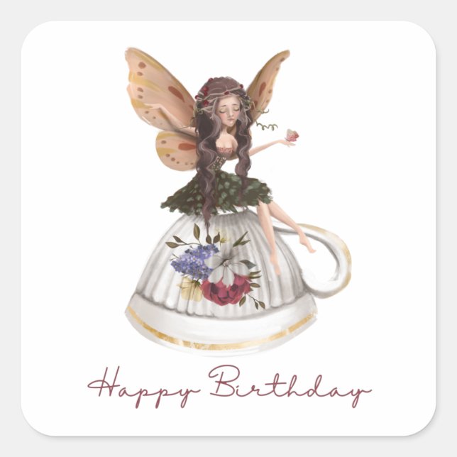 Stickers Fairy Happy Birthday (Devant)