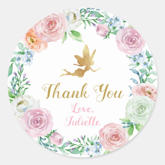 Stickers Fairy Party, Stickers Favoriser Merci (Devant)