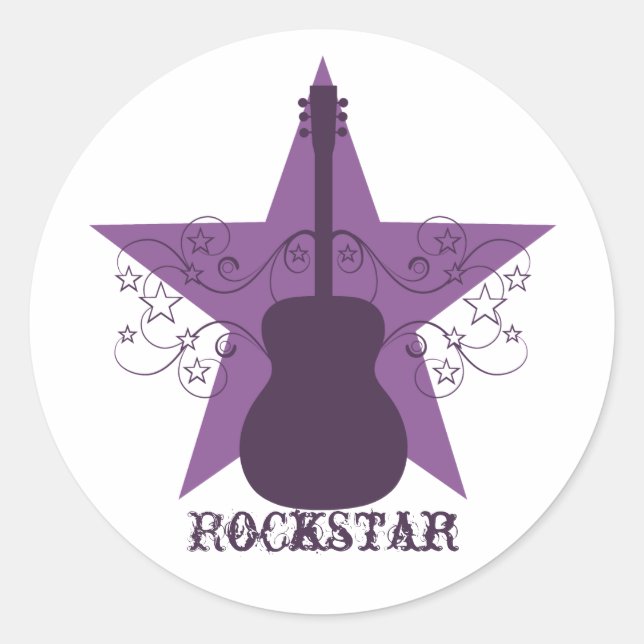 Stickers Fancy Guitar Star Swils, Violet (Devant)