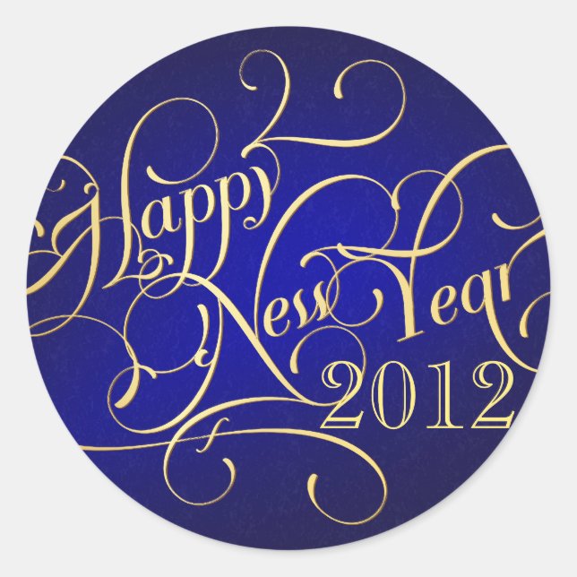 Stickers Fancy Happy New Year - 2012 (Devant)