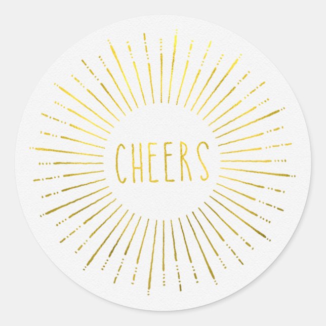 Stickers Faux Gold Cheers (Devant)