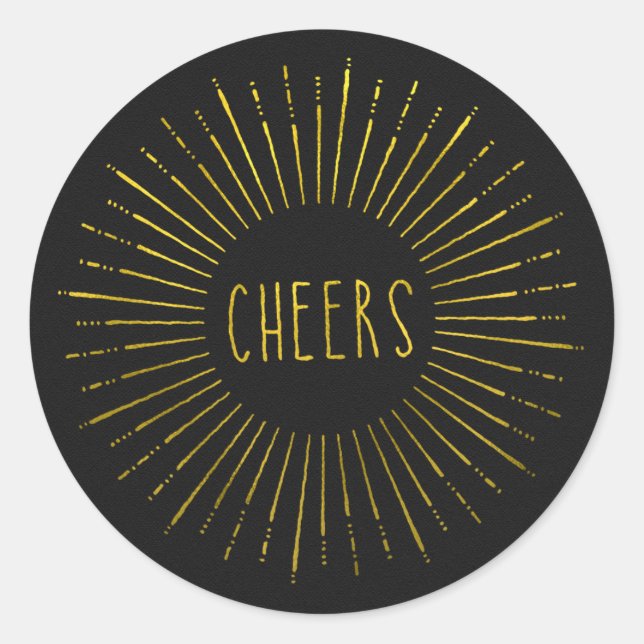 Stickers Faux Gold Cheers (Devant)