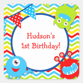 Stickers Faveur anniversaire Monster