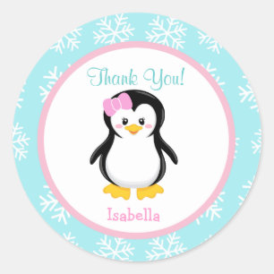 Stickers Faveur Flocon de neige Penguin hiver