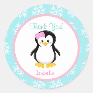 Stickers Faveur Flocon de neige Penguin hiver