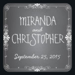Stickers Favonalized Chalkboard Personnalisé<br><div class="desc">Style Chalkboard tendance avec typographie d'apparence manuscrite,  personnalisée avec les noms de la mariée et du marié et la date du mariage. Coordonner avec beauté tous nos produits et invitations de style tableau noir.</div>