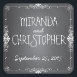 Stickers Favonalized Chalkboard Personnalisé<br><div class="desc">Style Chalkboard tendance avec typographie d'apparence manuscrite,  personnalisée avec les noms de la mariée et du marié et la date du mariage. Coordonner avec beauté tous nos produits et invitations de style tableau noir.</div>