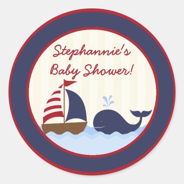Stickers Favor 20 - 1,5" Ahoy Nautical Whale Boat (Devant)