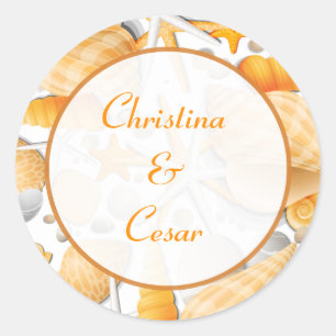 Stickers Favor 20 - 1,5" Coquillages Assortis Oran