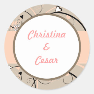 Stickers Favor 20 - 1,5" Favoris Coral clair Rose/