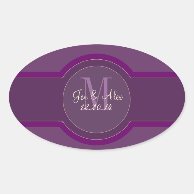 Stickers Favour Mariage Plum Violet (Devant)