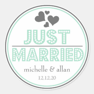 Stickers Favour Marié (Mint Green / Grey)