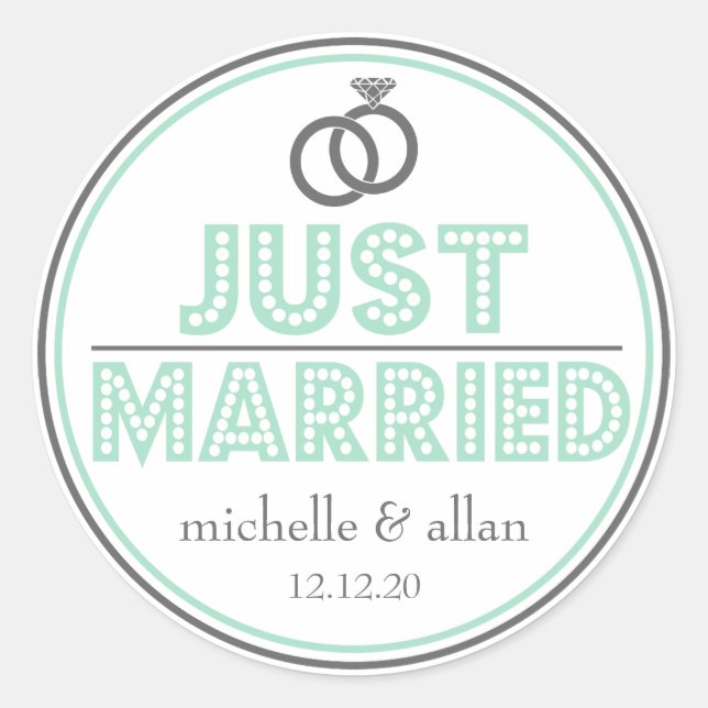 Stickers Favour Marié (Mint Green / Grey) (Devant)