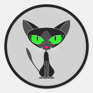 Stickers Feline Black Cat