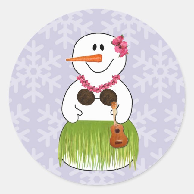 Stickers Femme de Neige Hawaii (Devant)
