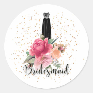 Stickers Femme De Passe Florale Avec Robe