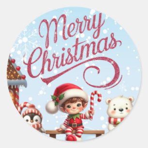 Stickers Festif I Elf, Penguin et Ours Polaire