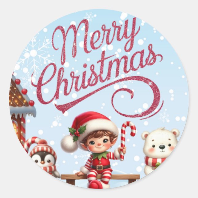Stickers Festif I Elf, Penguin et Ours Polaire (Devant)