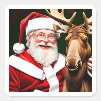 Stickers festifs : Santa Claus et Moose Magic