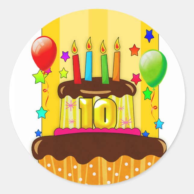 stickers fête 10e anniversaire - 10e anniversaire  (Devant)