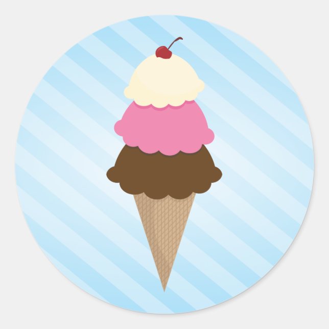 Stickers fête d'anniversaire de la crème glacée (Devant)