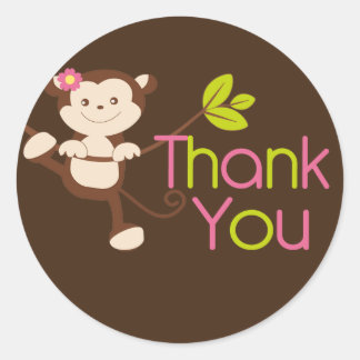 Stickers fête d'anniversaire de singe moderne mign