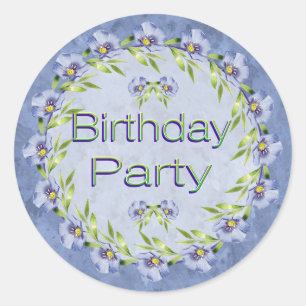 Stickers fête d'anniversaire Lavender Fleurs