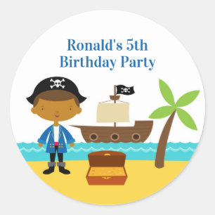 Stickers fête d'anniversaire Pirate